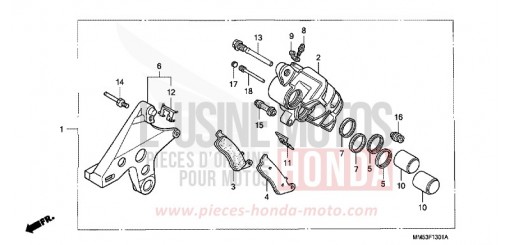 REAR BRAKE CALIPER (CBR1000FK) CBR1000FK de 1989